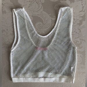 White Sequin Mesh Tank Top - Women's